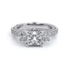 925 Sterling Silver Vintage Two Tone Three Stone Princess Cut Diamond Engagement Ring - Image 7