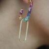 Sterling silver earrings featuring a removable 3 cm link