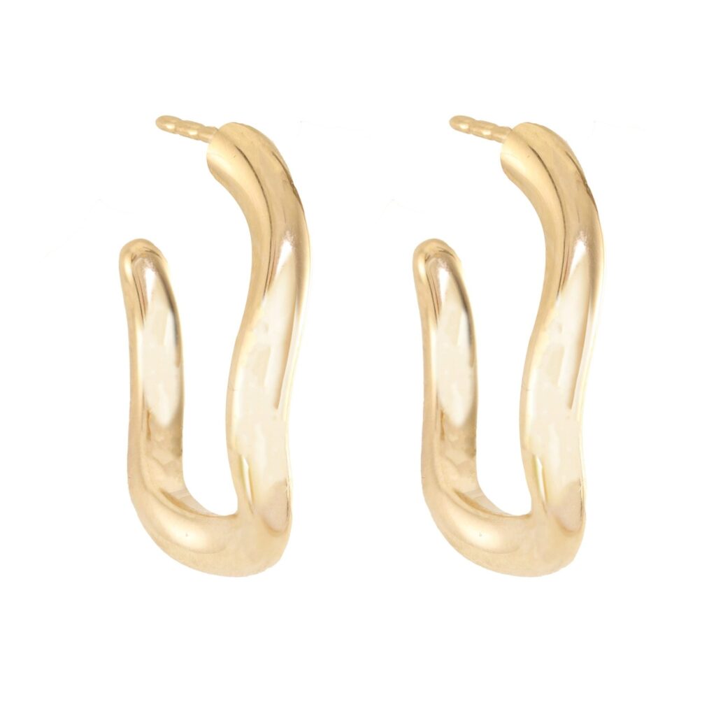 925 Sterling Silver Wave Hoop