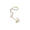 925 Sterling Silver Wavy Diamond Ear Cuff with sculptural shape