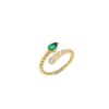 925 Sterling Silver Where Emerald Meets Diamond Ring