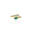 925 Sterling Silver Where Emerald Meets Diamond Ring - Image 3