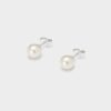 925 Sterling Silver White Pearl Stud Earrings