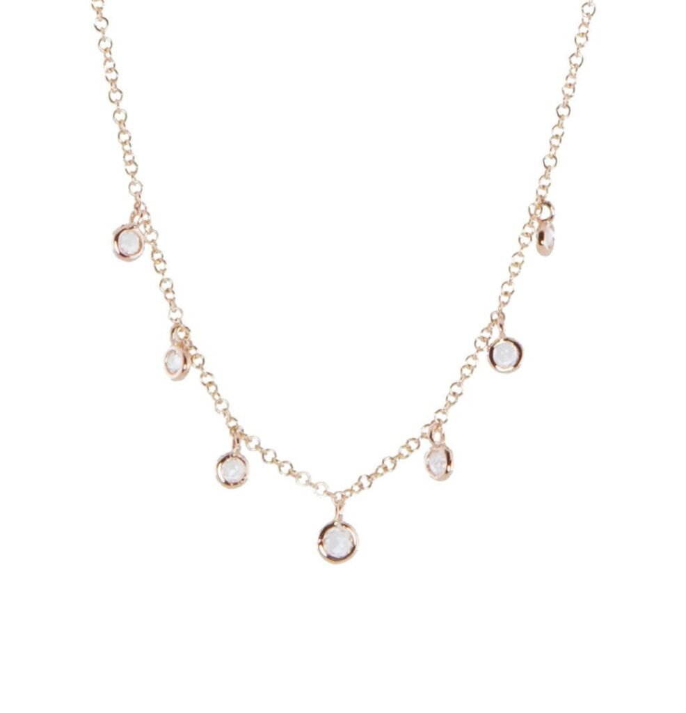 925 Sterling Silver White Sapphire Drip Anklet
