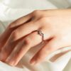 925 Sterling Silver Winding Willow Curved Diamond Wedding Band - Image 14