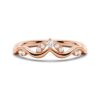 925 Sterling Silver Winding Willow Curved Diamond Wedding Band - Image 3