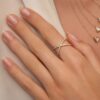 925 Sterling Silver X Pave Diamond Ring - Image 3