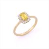 925 Sterling Silver Yellow Sapphire and Diamond Engagement Ring - Image 2