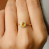 925 Sterling Silver Yellow Sapphire Combo Set Diamond Ring - Image 6
