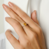 925 Sterling Silver Yellow Sapphire Diamond Ring - Image 2
