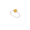 925 Sterling Silver Yellow Sapphire Diamond Ring - Image 3