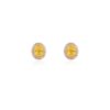 925 Sterling Silver Yellow Sapphire Oval Diamond Stud Earrings