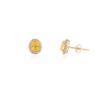 925 Sterling Silver Yellow Sapphire Oval Diamond Stud Earrings - Image 3