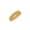 925 Sterling Silver Yellow Tangled Eternity Diamond Ring