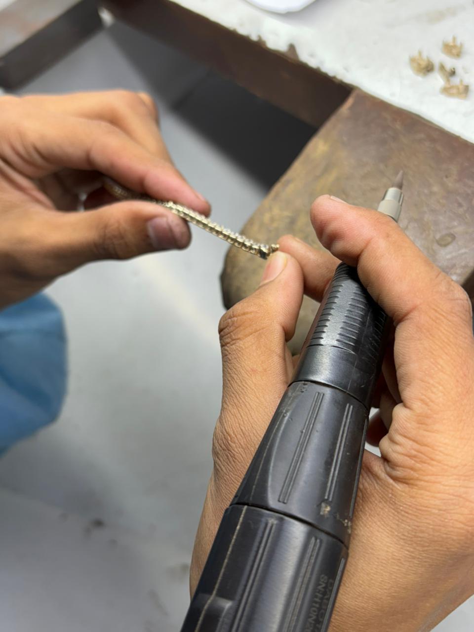 Silvalyn artisan carefully finishing jewellery by hand